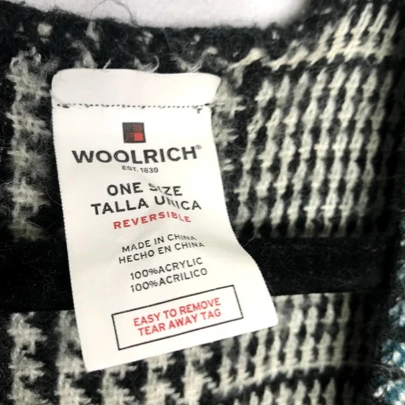Woolrich plaid pattern knitted open blanket shrug poncho - ONE SIZE - Picture 5 of 6
